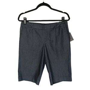 MOSSIMO STRETCH Dark Blue Modern Fit Bermuda Shorts 6 (Small) NWT